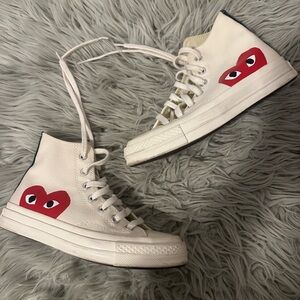 Comme des Garcons White and Red Sneakers